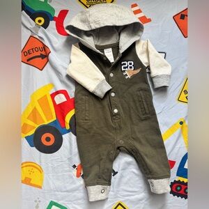 Carter's Gray and Olive Baby Hoodie